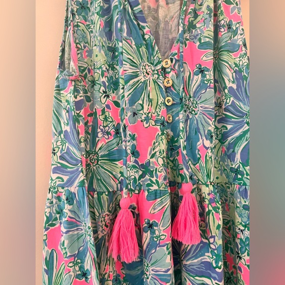 Lilly Pulitzer Tropical Blue and Pink Maxi Dress - Picture 3 of 5
